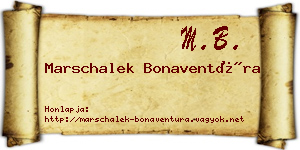 Marschalek Bonaventúra névjegykártya